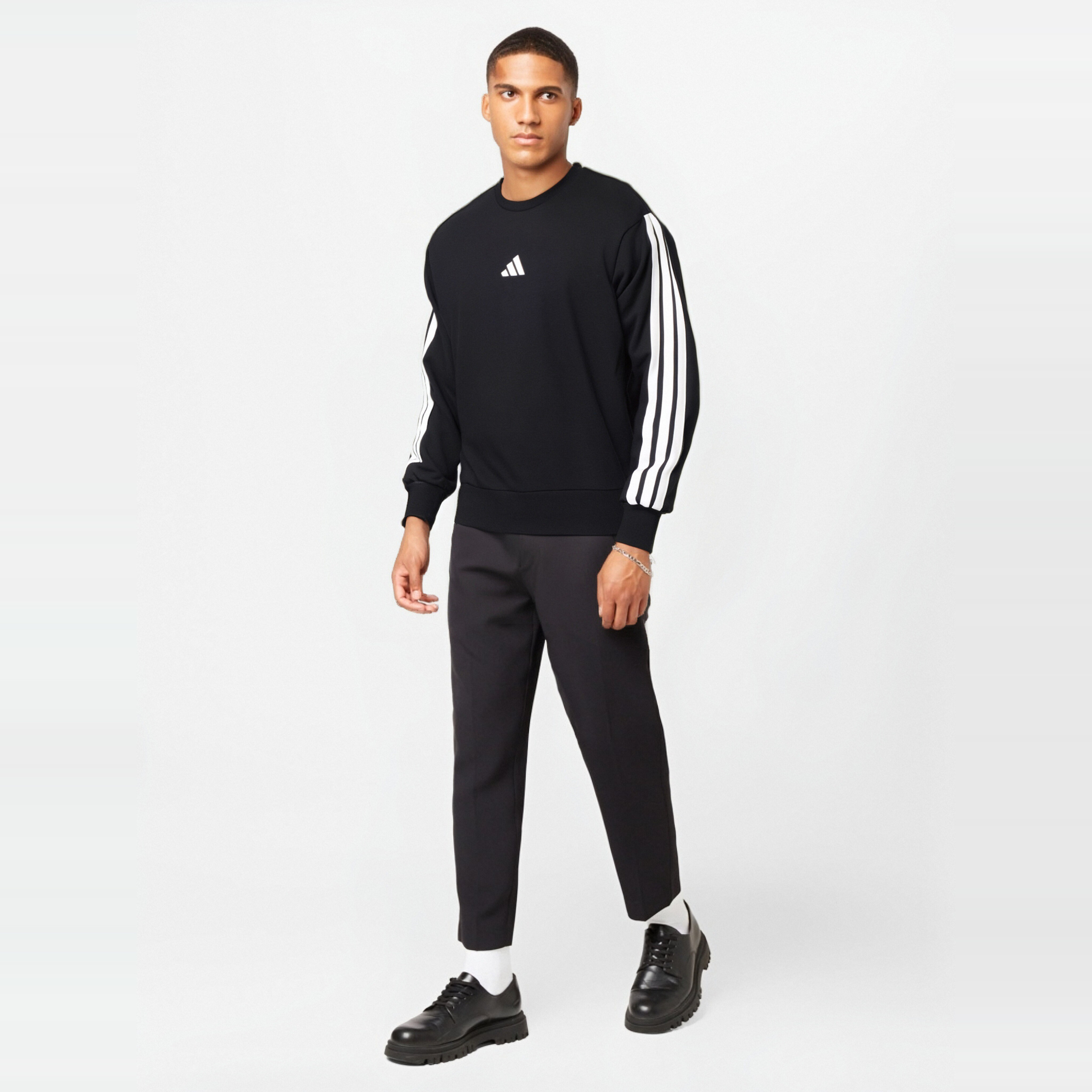 adidas阿迪达斯男子M 3S FT SWT针织运动卫衣JE6372