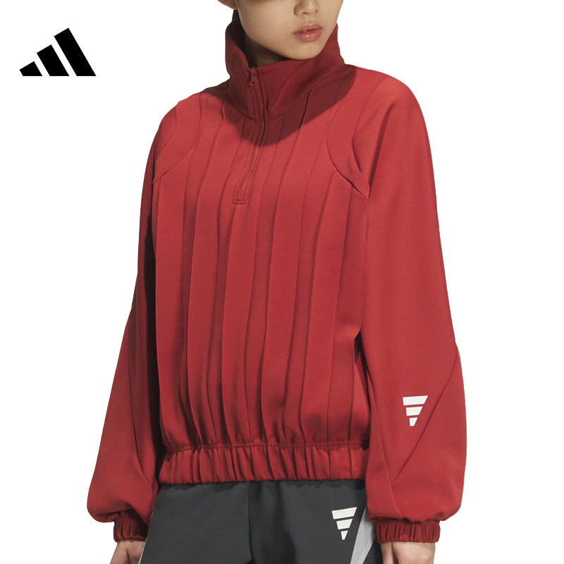 adidas阿迪达斯女子FUSTL W P CREW针织运动卫衣JM4257