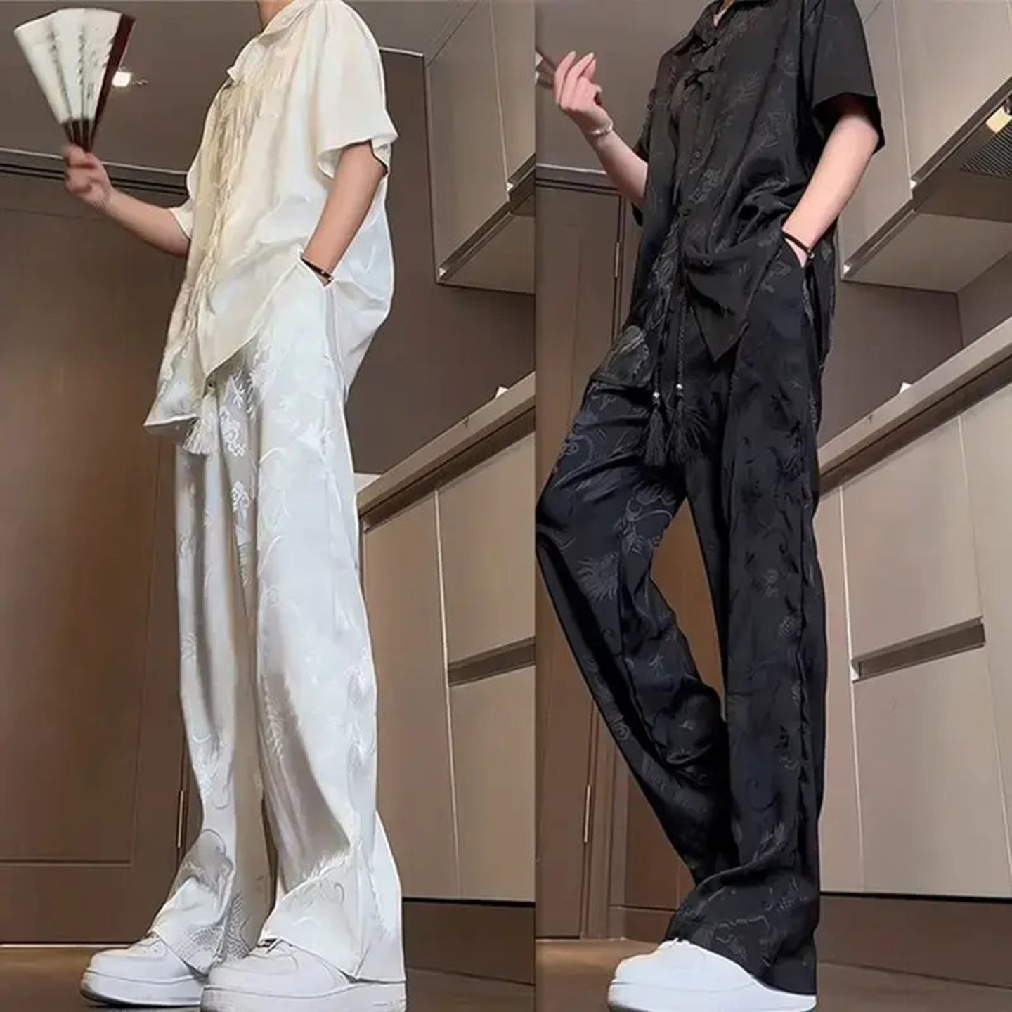 中国风国潮男装新中式龙纹盘扣