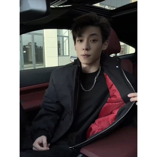 赤兔红马年限定黑色解构棉服男款冬季硬汉风宽肩红内飞行棉衣外套