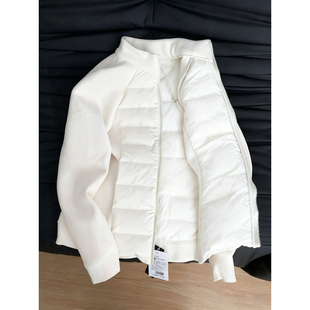 美式短款轻薄排骨羽绒服男冬季修身运动羽绒内胆加厚立领短款外套