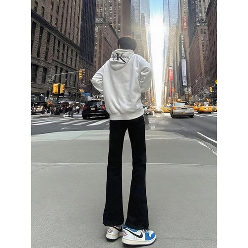 黑色517版型微喇牛仔裤男款高街