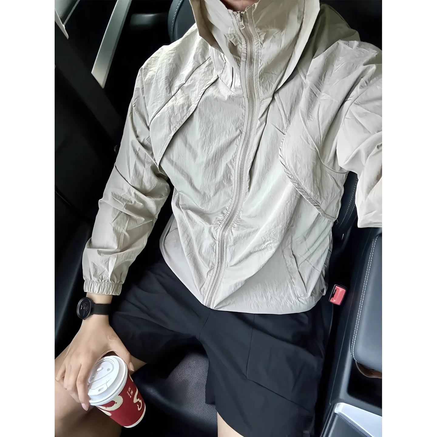 美式机能连帽冰丝防晒衣男夏季薄