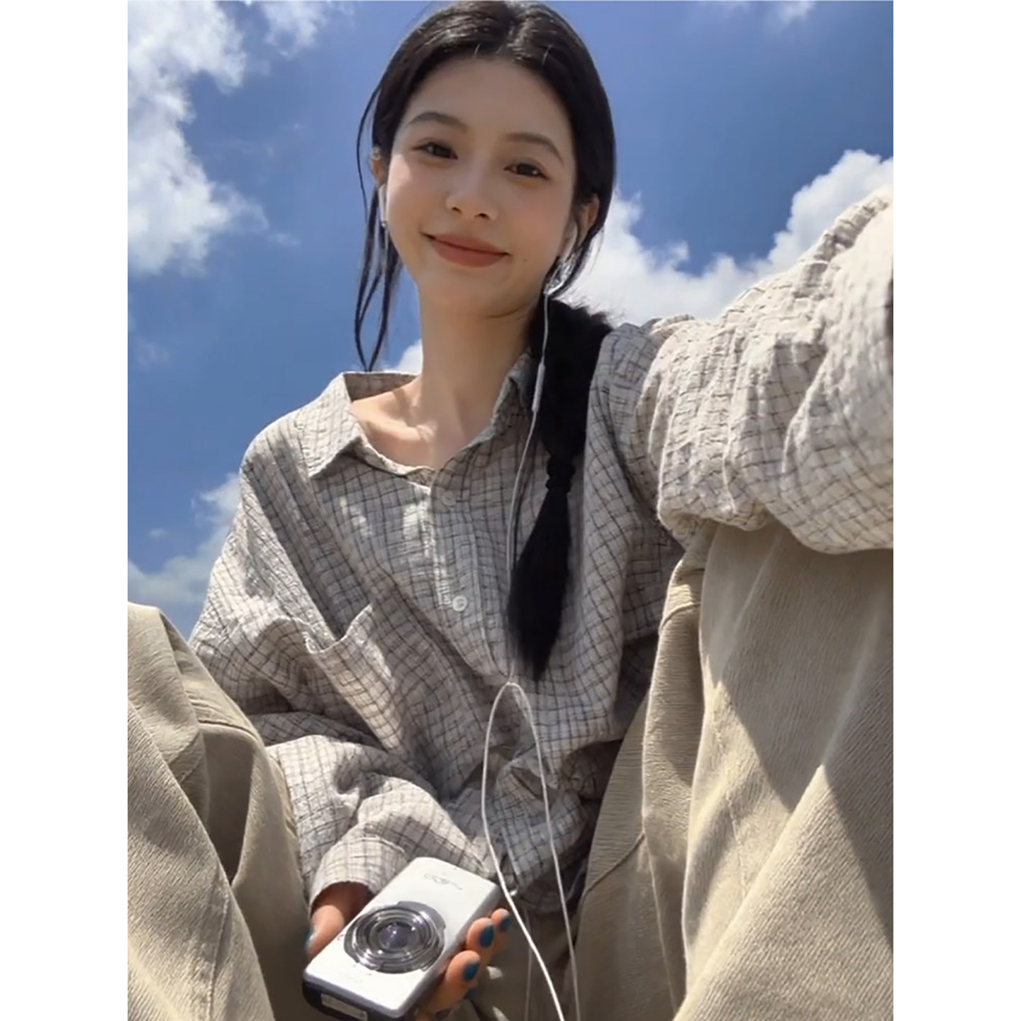 美式复古磨毛格子长袖衬衫男女内搭叠穿韩系慵懒风松弛感开衫外套,男装,衬衫,淘宝优惠券,粉丝福利购,淘宝优惠卷