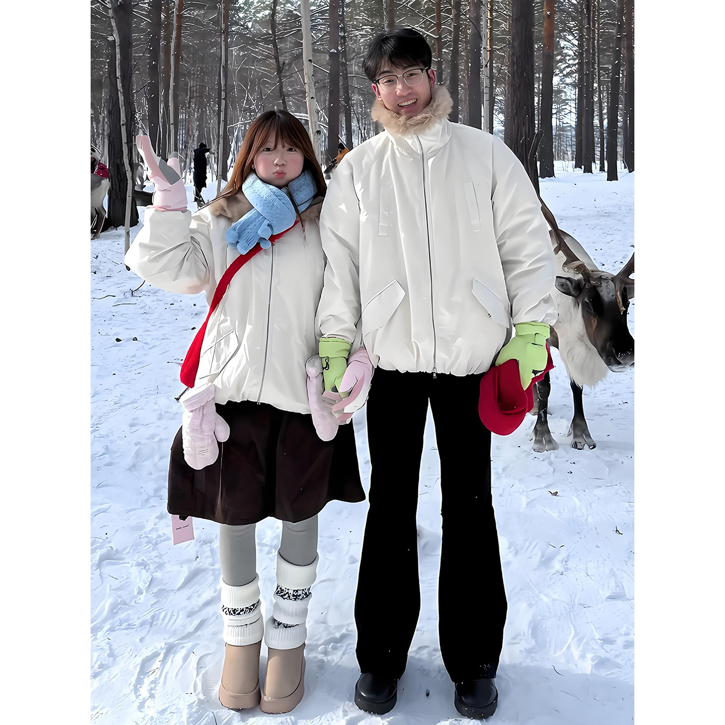 美式复古工装毛领棉衣男冬季加厚