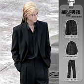 结婚订婚伴郎西服 套装 那不勒斯dk西装 男高级感痞帅英伦雅痞风男装