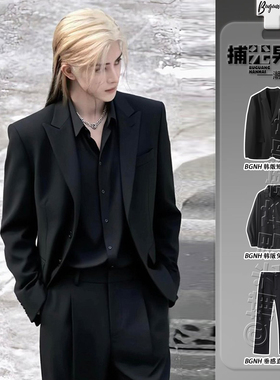 那不勒斯dk西装男高级感痞帅英伦雅痞风男装套装结婚订婚伴郎西服