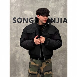 冬季轻骑兵棉服冬季男高级感痞帅短款工装棉衣廓形正肩晋江棉袄子