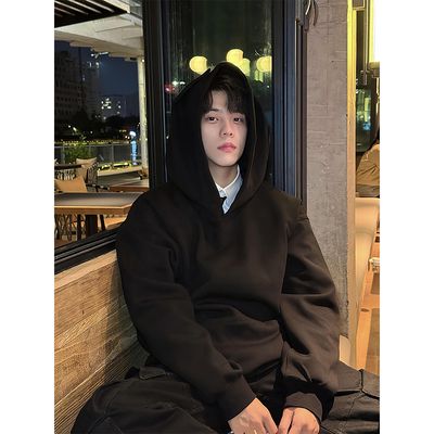 cleanfit黑色连帽卫衣男款秋冬季