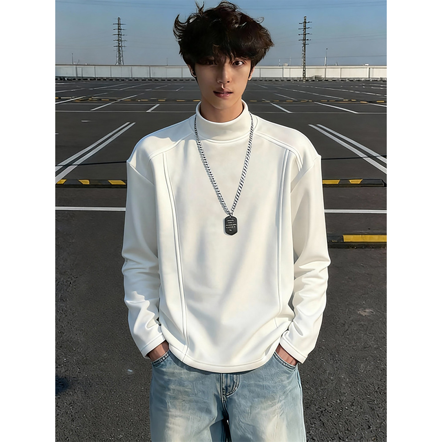 双面德绒半高领打底衫男冬加绒保暖内搭长袖T恤boxy打底正肩卫衣,男装,T恤,淘宝优惠券,粉丝福利购,淘宝优惠卷