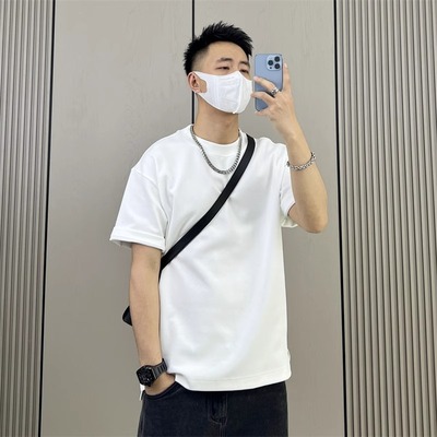 300g重磅小领口纯棉短袖男款夏季