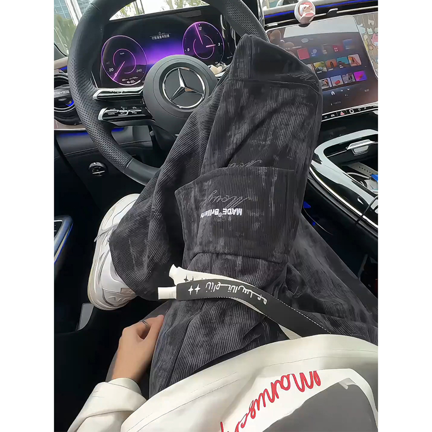 美式扎染灯芯绒裤子男秋冬季加绒