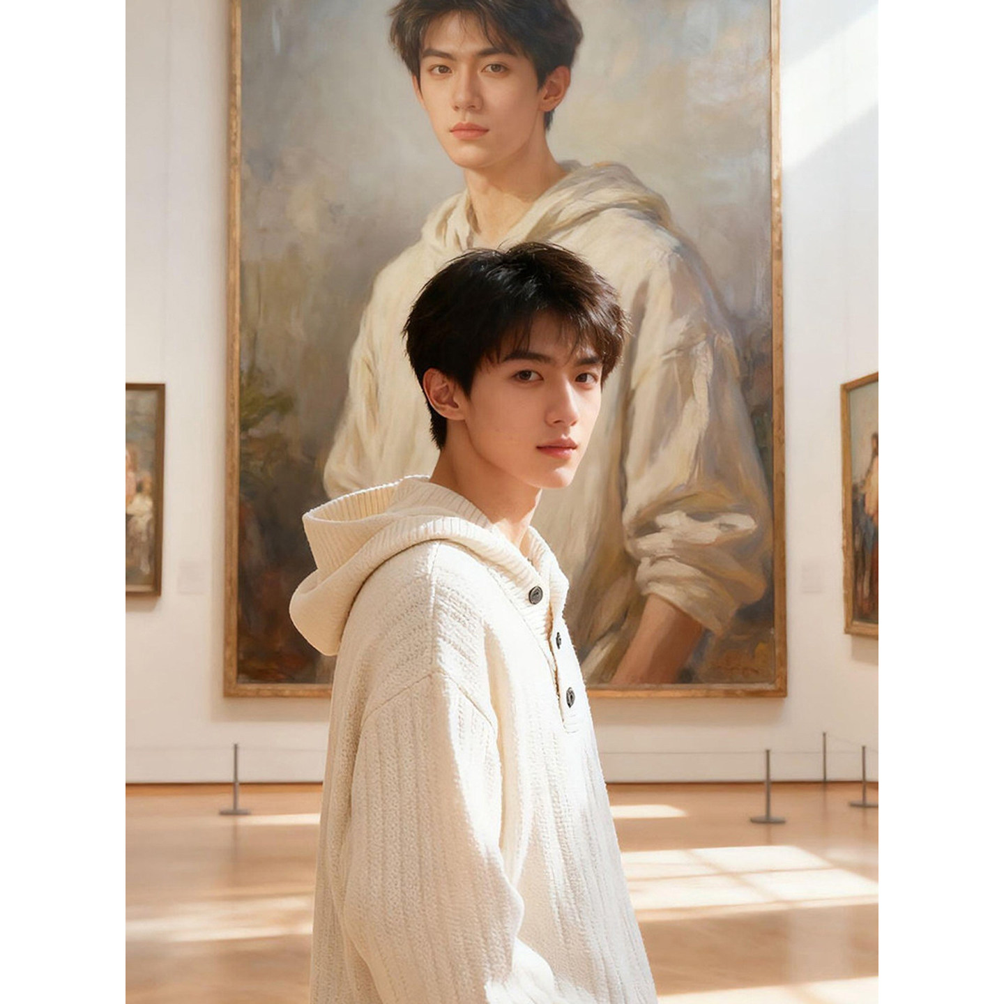 假两件高领毛衣男款冬季加厚高级感连帽针织衫韩系慵懒松弛感外套,男装,针织衫/毛衣,淘宝优惠券,粉丝福利购,淘宝优惠卷