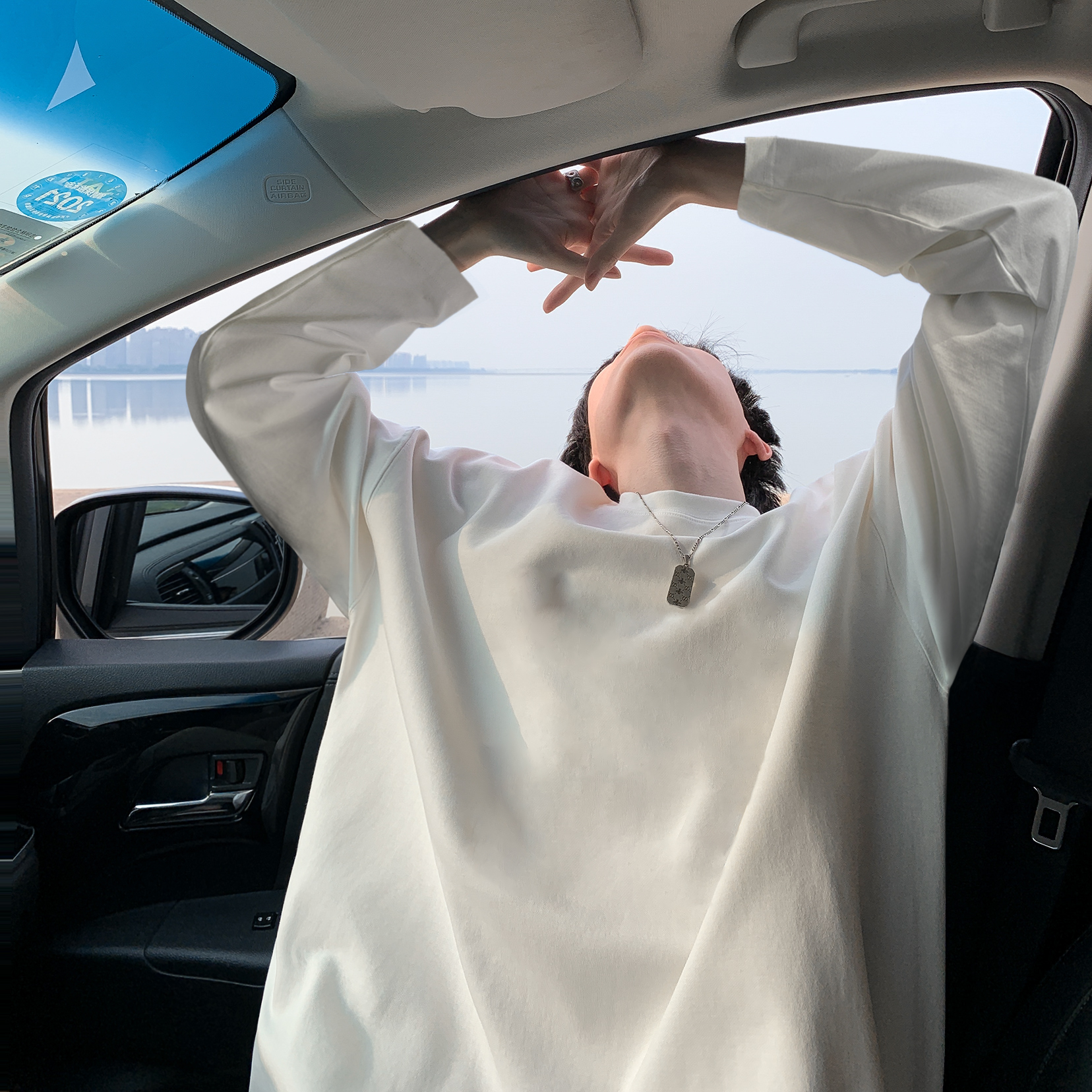 美式正肩300g重磅长袖t恤男纯棉