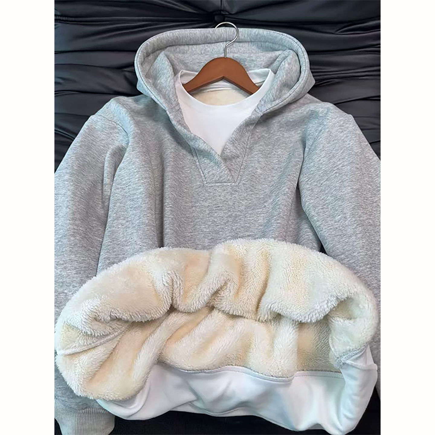 假两件连帽卫衣男款秋冬加绒外套