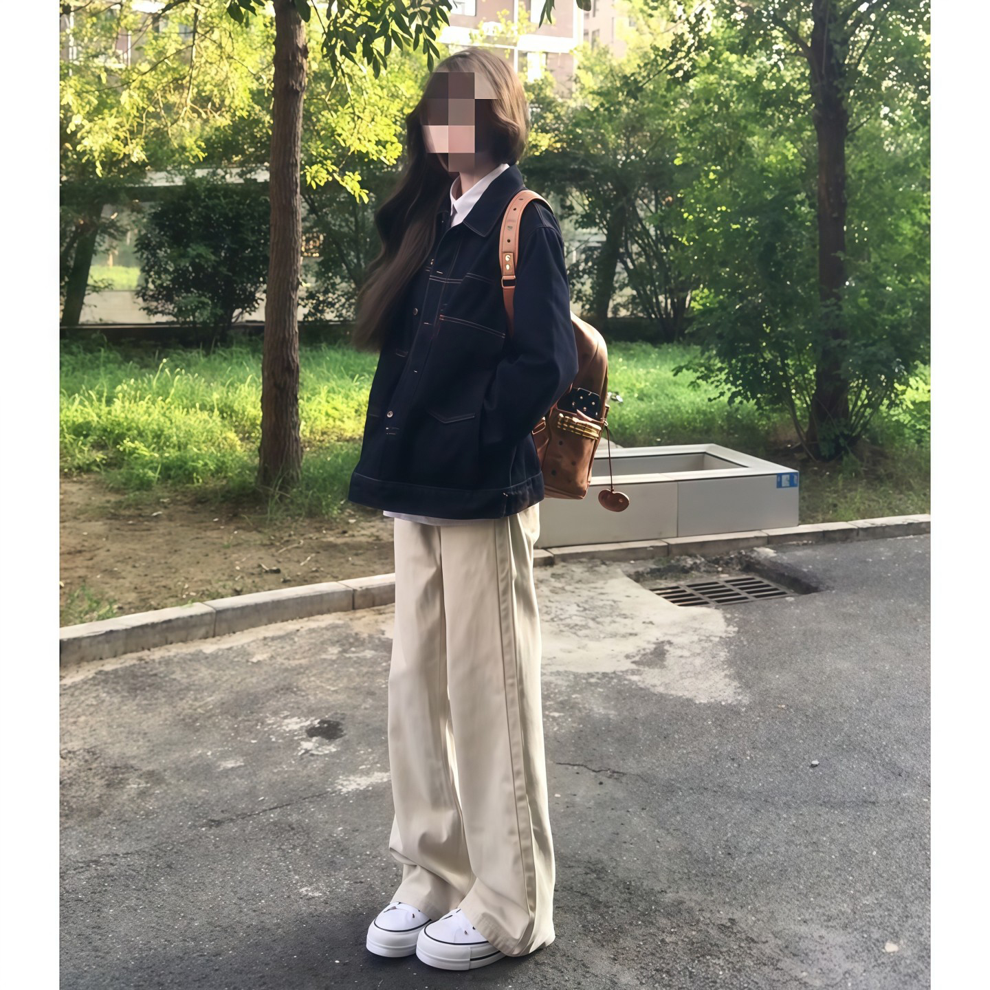 美式短款牛仔外套女男模高级感穿