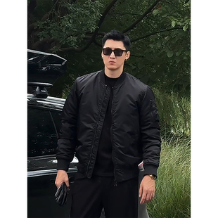 黑色ma1美式飞行夹克男款秋冬季短款加厚棒球棉服硬汉风廓形外套