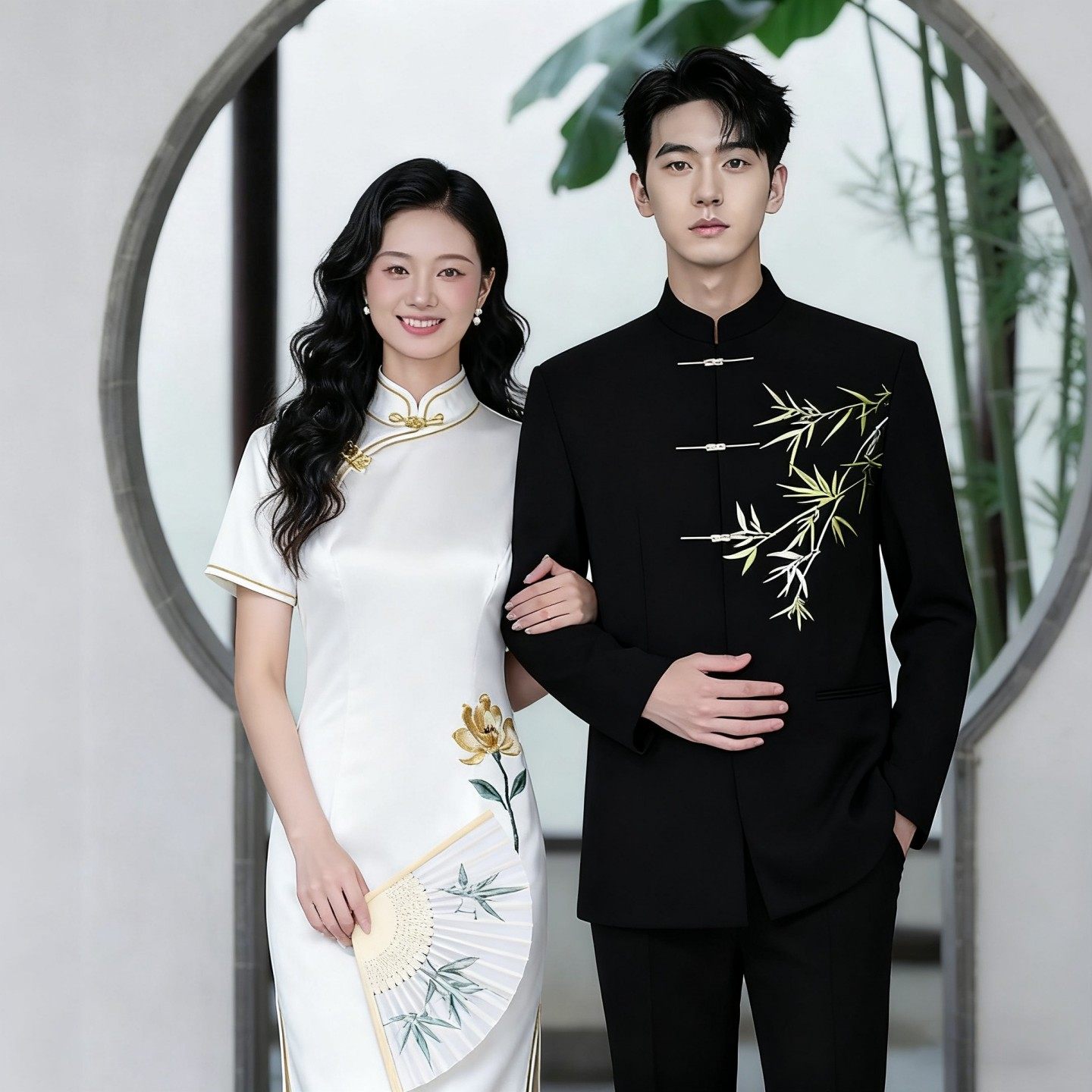 翠竹刺绣订婚男装新中式国风西装套装高级感痞帅垫肩立领唐装西服,男装,西服,淘宝优惠券,粉丝福利购,淘宝优惠卷