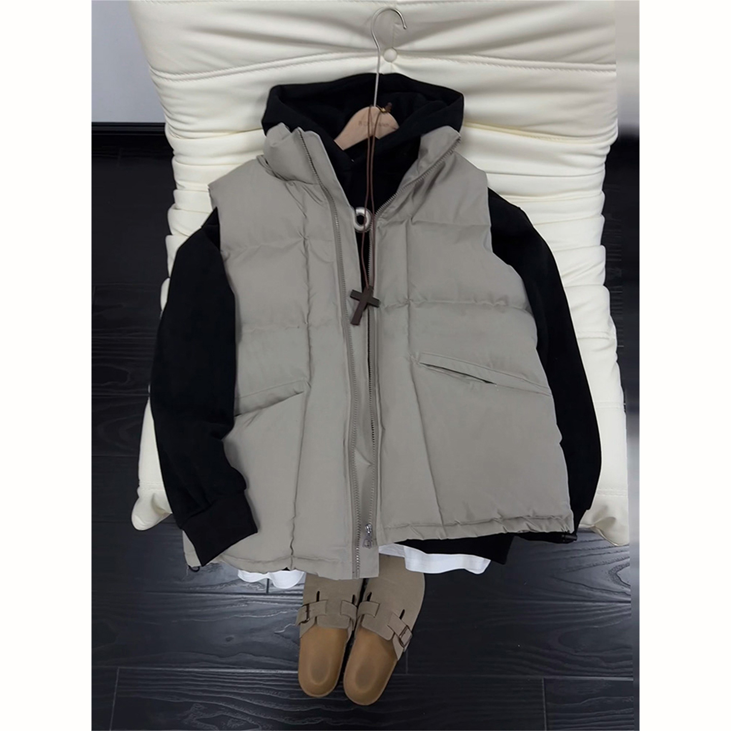 美式复古坎肩棉马甲男式冬季潮牌