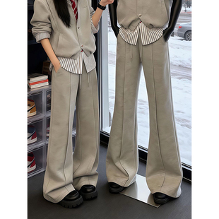 美式重磅弯刀卫裤男高个子加长版cleanfit裤子直筒显瘦健身运动裤