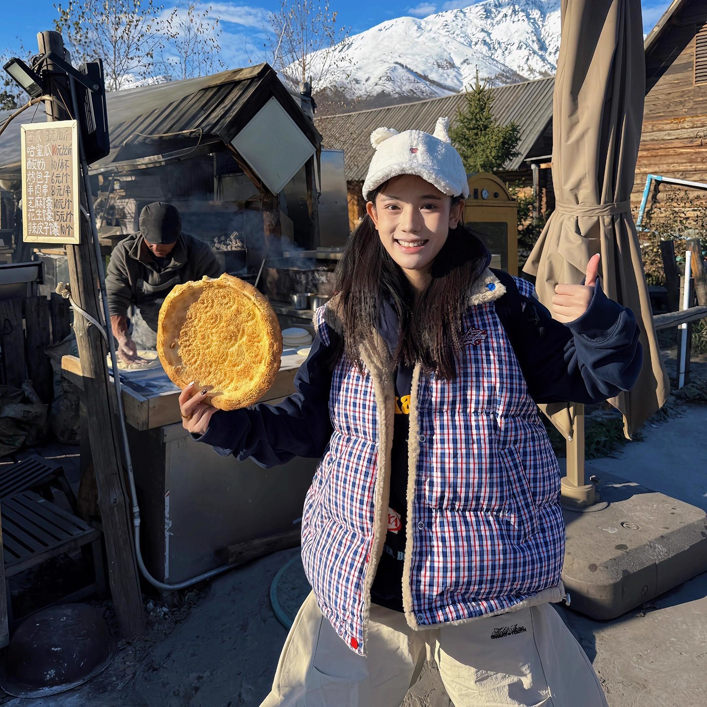 双面穿格子羽绒背心男女冬季羊羔