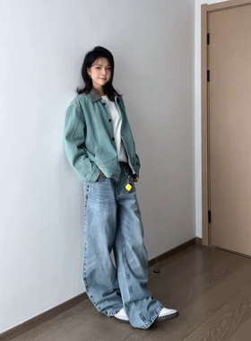 HermitCreate美式复古底特律夹克男炒盐系穿搭外套短宽翻领棒球服