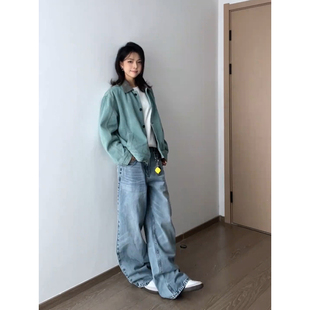 HermitCreate美式复古底特律夹克男炒盐系穿搭外套短宽翻领棒球服