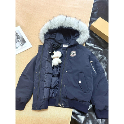 藏青色美式派克羽绒棉服男冬季