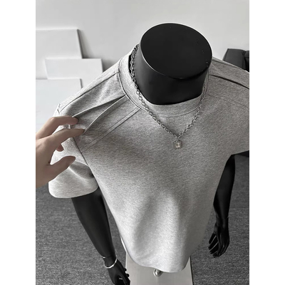 美式重磅解构拼接正肩短袖男款