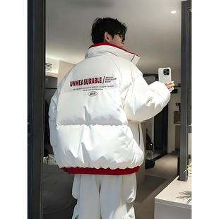 两面穿羽绒棉服男款冬季美式痞帅短款立领面包服加厚保暖工装棉衣