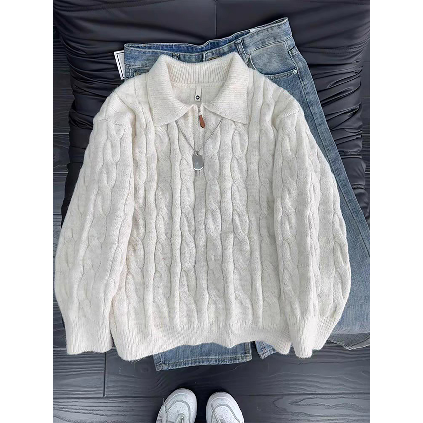 米黄色奶呼呼软糯针织衫男秋冬季