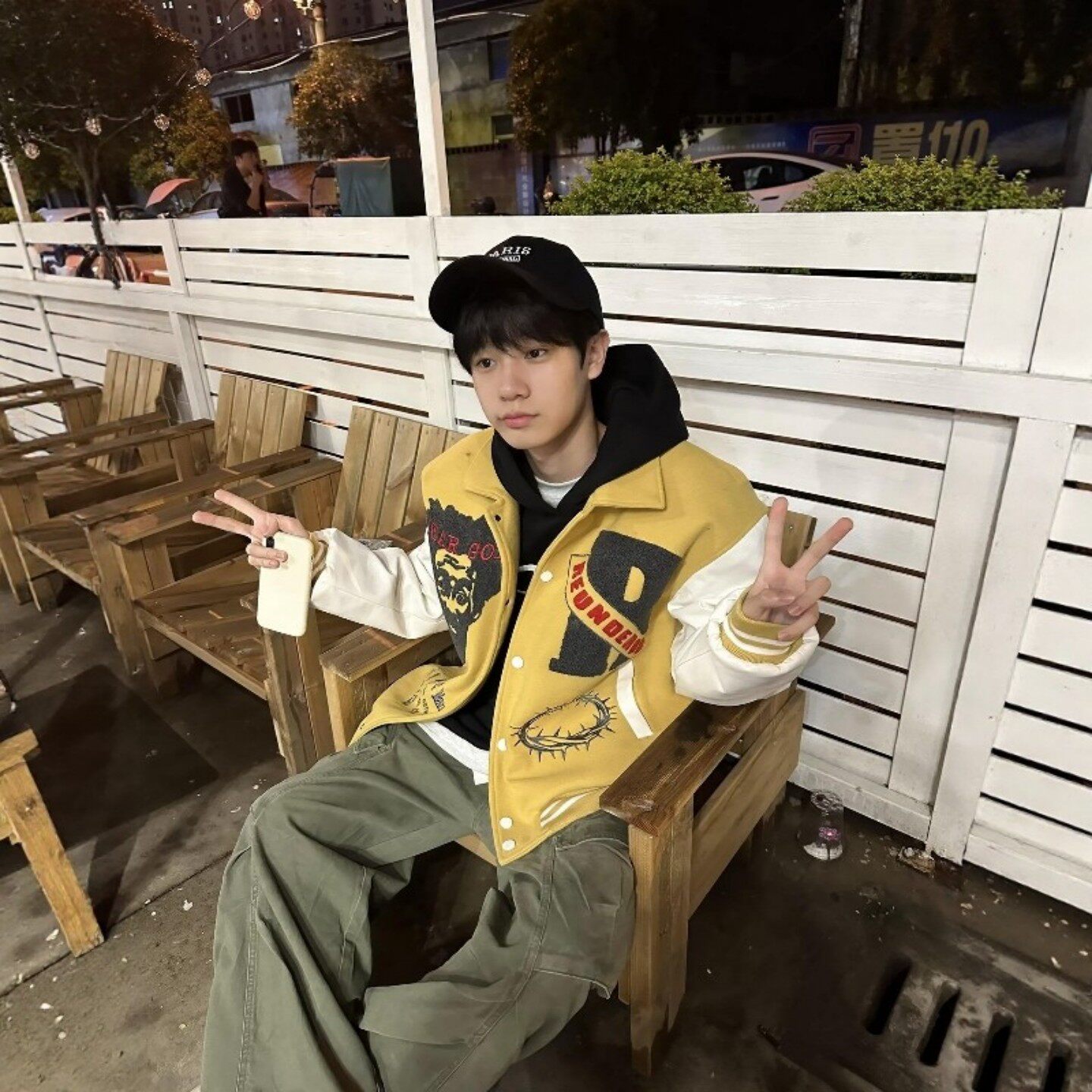 美式拼接撞色翻领夹克男款秋冬