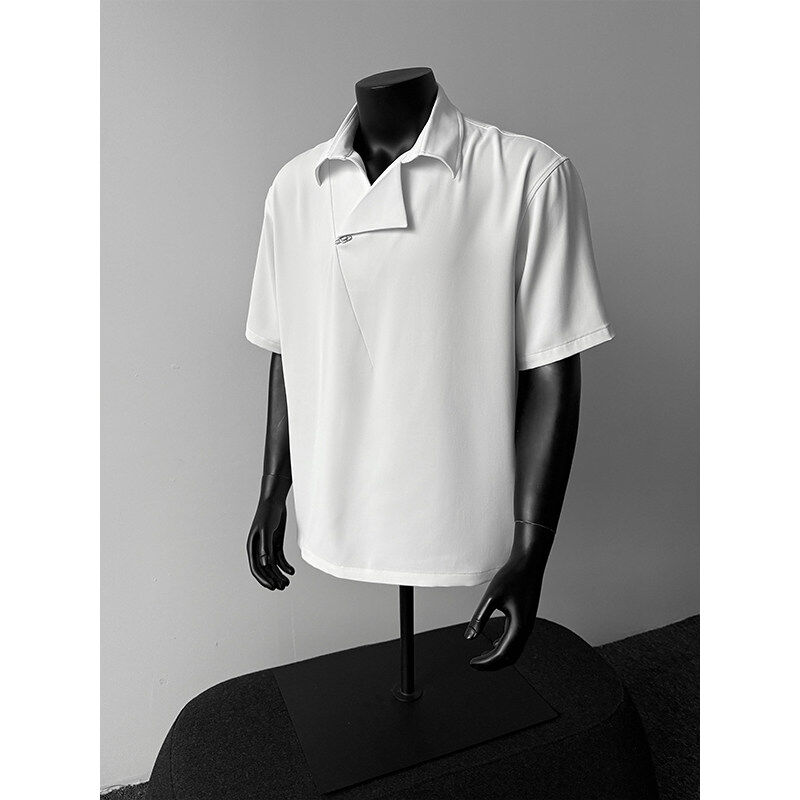 新中式冰丝速干短袖polo衫高级感