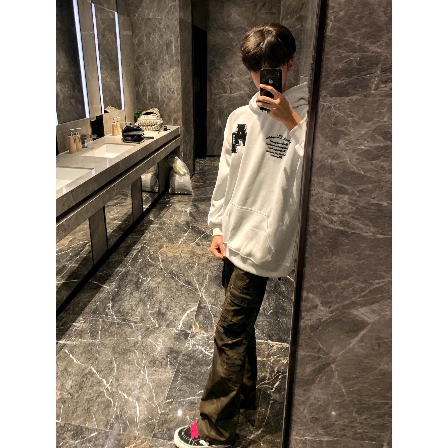 美式高街连帽卫衣男秋冬刺绣外套