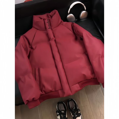 美式高街刺绣羽绒棉服男款冬季