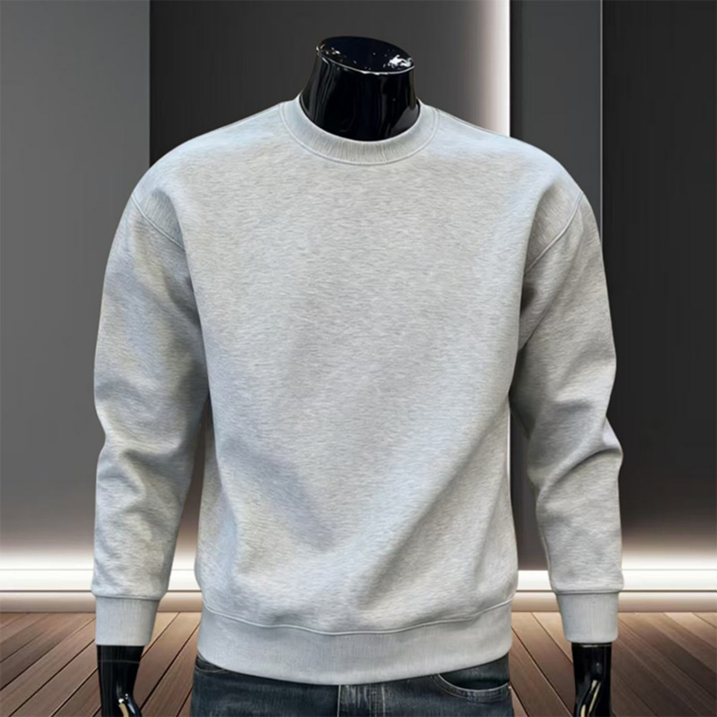 白花灰美式重磅卫衣男秋冬加绒