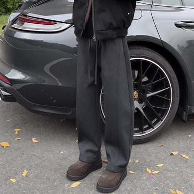 韩系轻熟风弯刀卫裤男士美式重磅