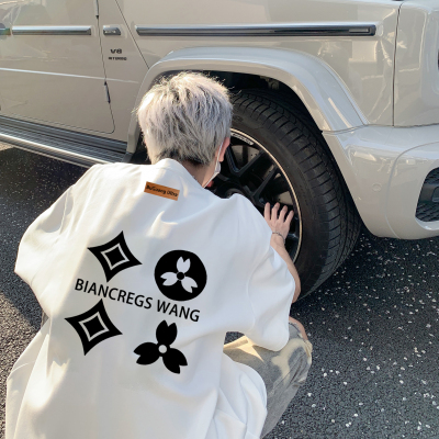 美式潮牌印花t恤男夏季300g重磅