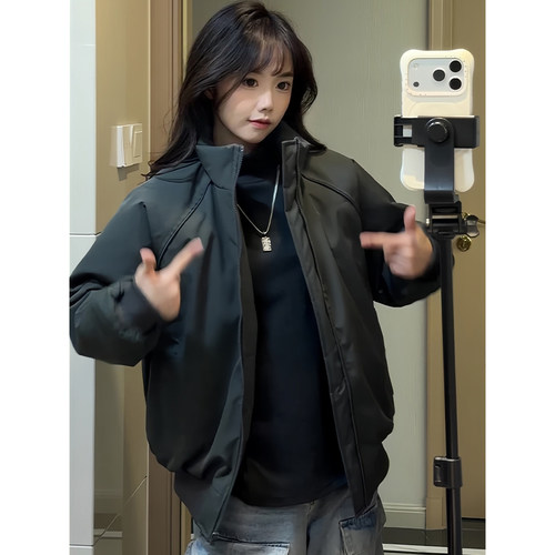 美式bomber夹克棉服男款冬季