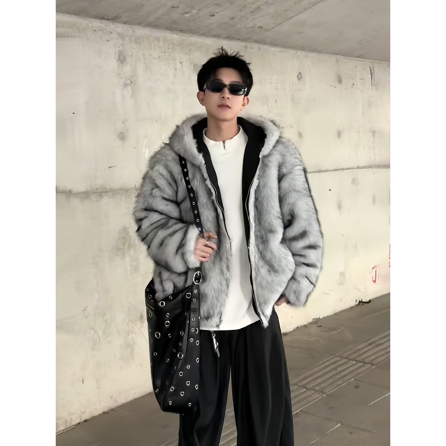 双面穿座山雕水貂绒外套男冬季韩系高级感皮草防寒保暖连帽派克服,男装,皮草,淘宝优惠券,粉丝福利购,淘宝优惠卷