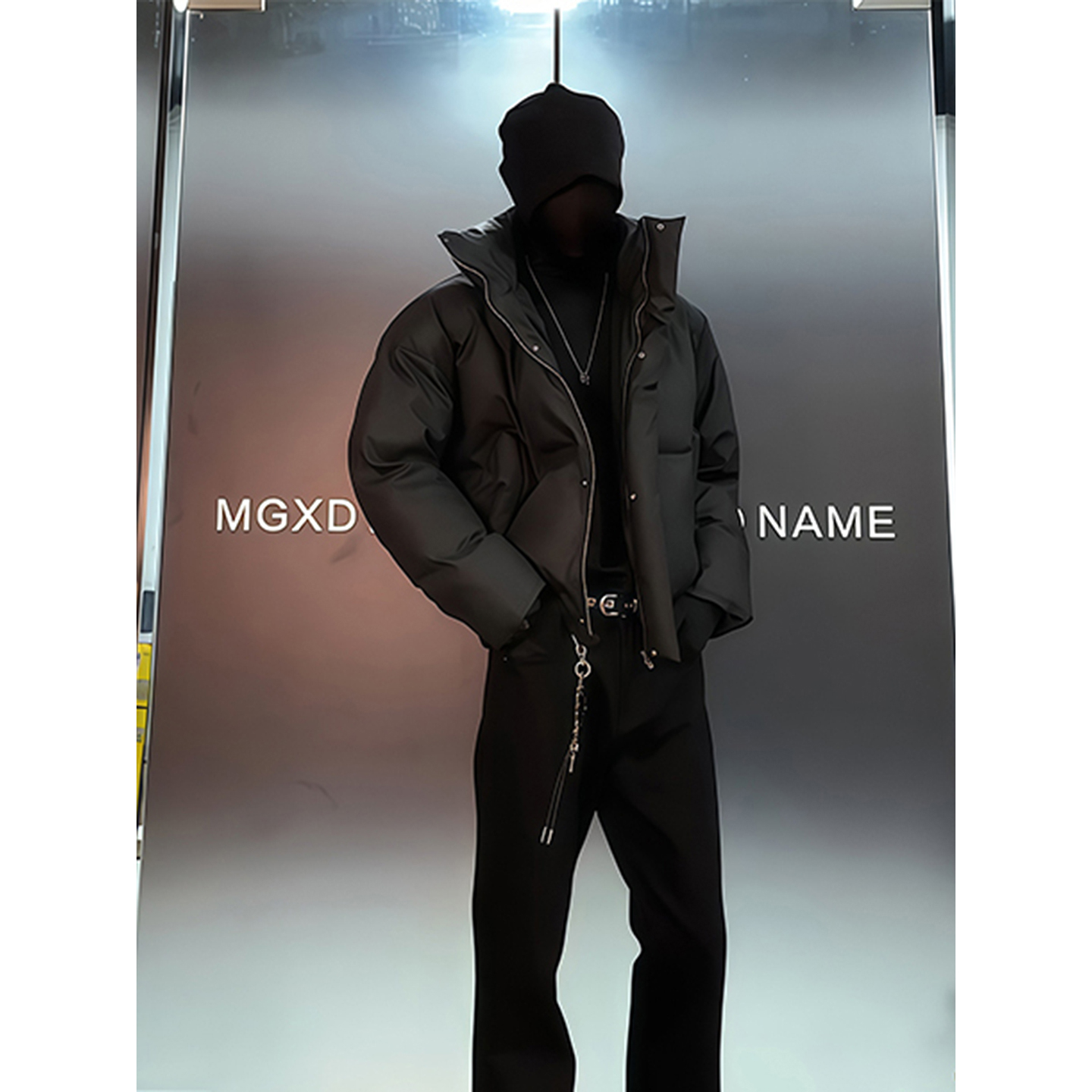 可拆卸毛领连帽棉服冬季加厚东北