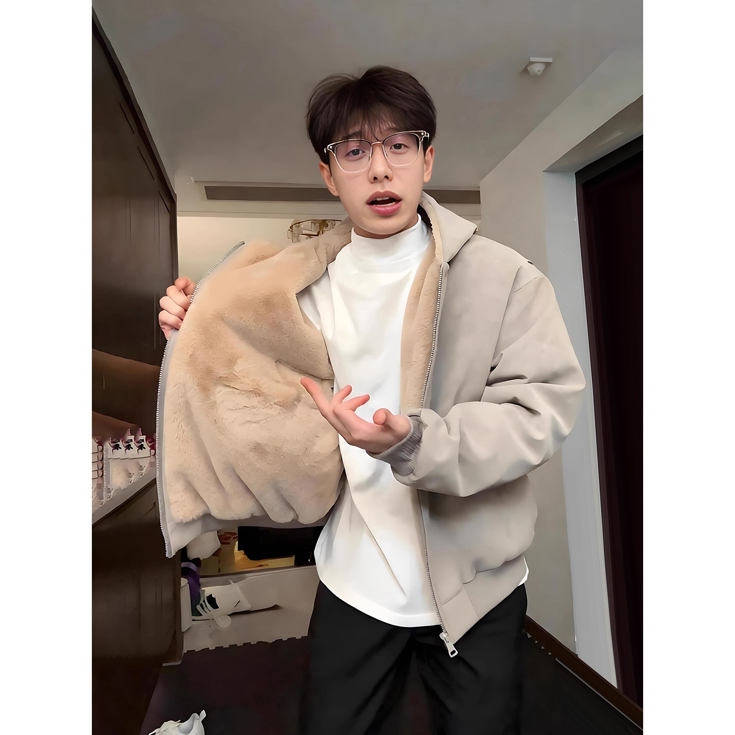 美式重磅大毛领座山雕棉服男冬季