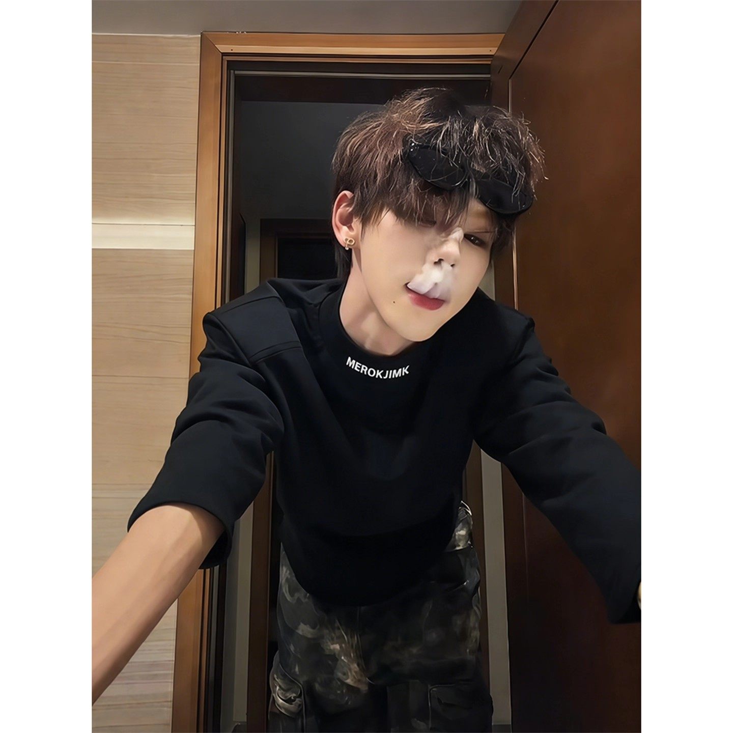 黑色半高领德绒打底衫男冬季美式印花正肩长袖t恤高级感内搭上衣,男装,T恤,淘宝优惠券,粉丝福利购,淘宝优惠卷