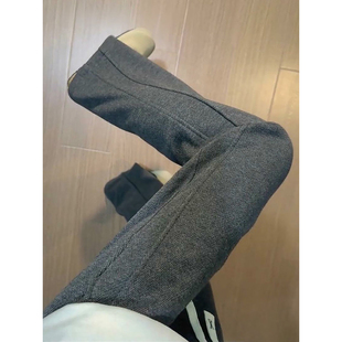 老钱风高级感弯刀卫裤男款秋冬人字纹加绒针织裤子直筒显瘦微喇裤
