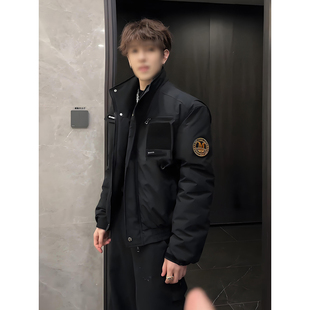 加厚立领工装 骑兵棉服男冬季 外套高级感痞帅加厚棉衣 高街短款 美式