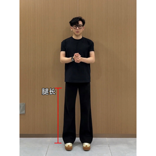 黑色柳叶弯刀牛仔裤男款春季直筒修身显瘦裤子高腰提档美式微喇裤