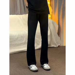 黑色517版型弯刀西裤男夏垂感高级感cleanfit裤子美式显瘦微喇裤