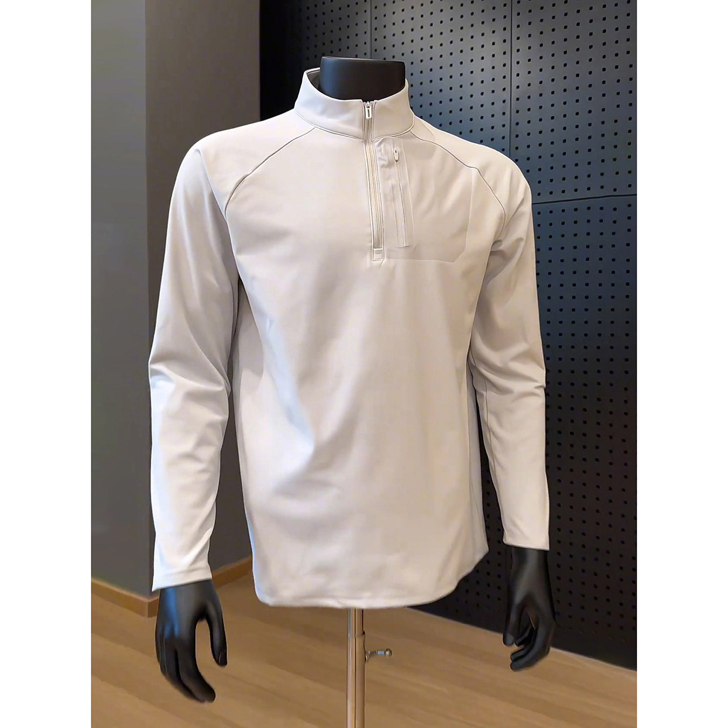 浅灰色半拉链长袖t恤男款冬季户外运动健身羽毛球服内搭立领卫衣,男装,T恤,淘宝优惠券,粉丝福利购,淘宝优惠卷