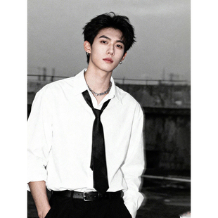 韩系白色长袖衬衫男款春季高级感西装内搭dk制服上衣商务正装衬衣