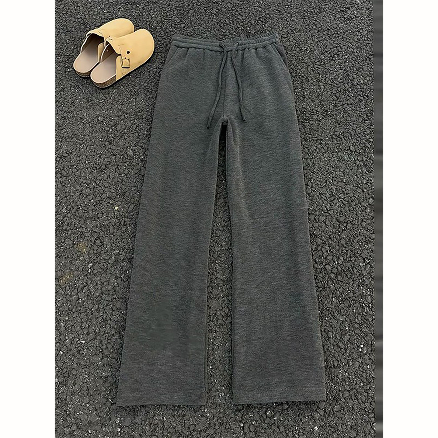 灰色软糯针织裤子男秋冬重磅加绒保暖卫裤高级感hiphop美式休闲裤,男装,休闲裤,淘宝优惠券,粉丝福利购,淘宝优惠卷